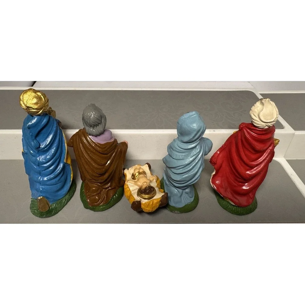 VTG‎ Nativity Italy 5 Pc Chalkware Replacements Christmas Decoration 1950s 4